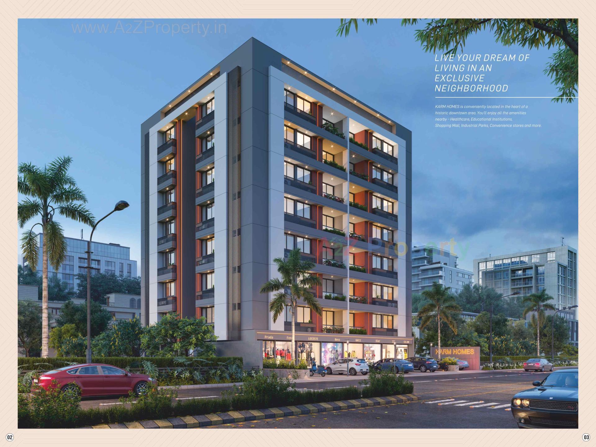 3D Elevation of real estate project Karm Homes located at Nikol, Ahmedabad, Gujarat