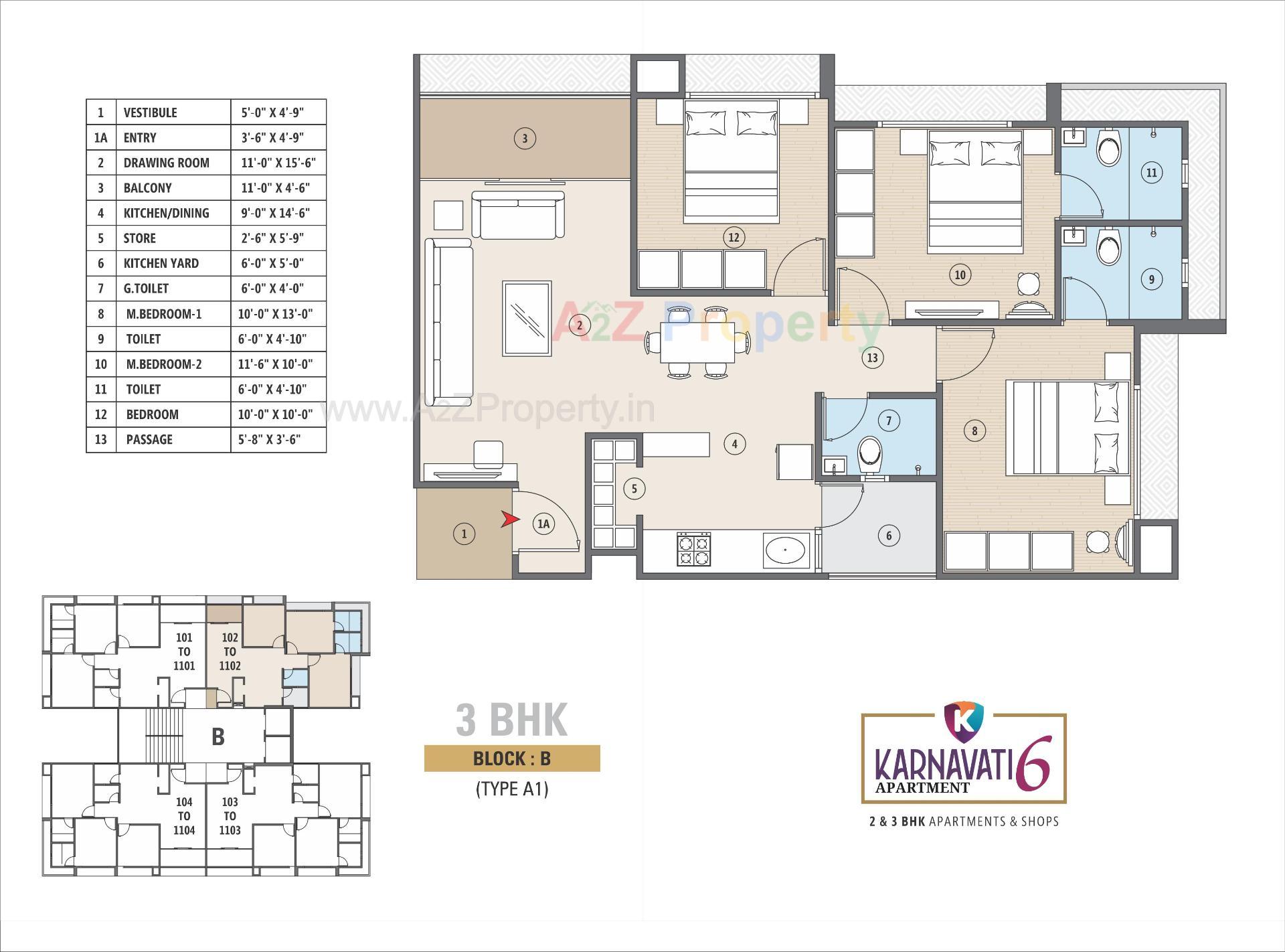 Layout of real estate project Karnavati Apartment located at Aslali, Ahmedabad, Gujarat