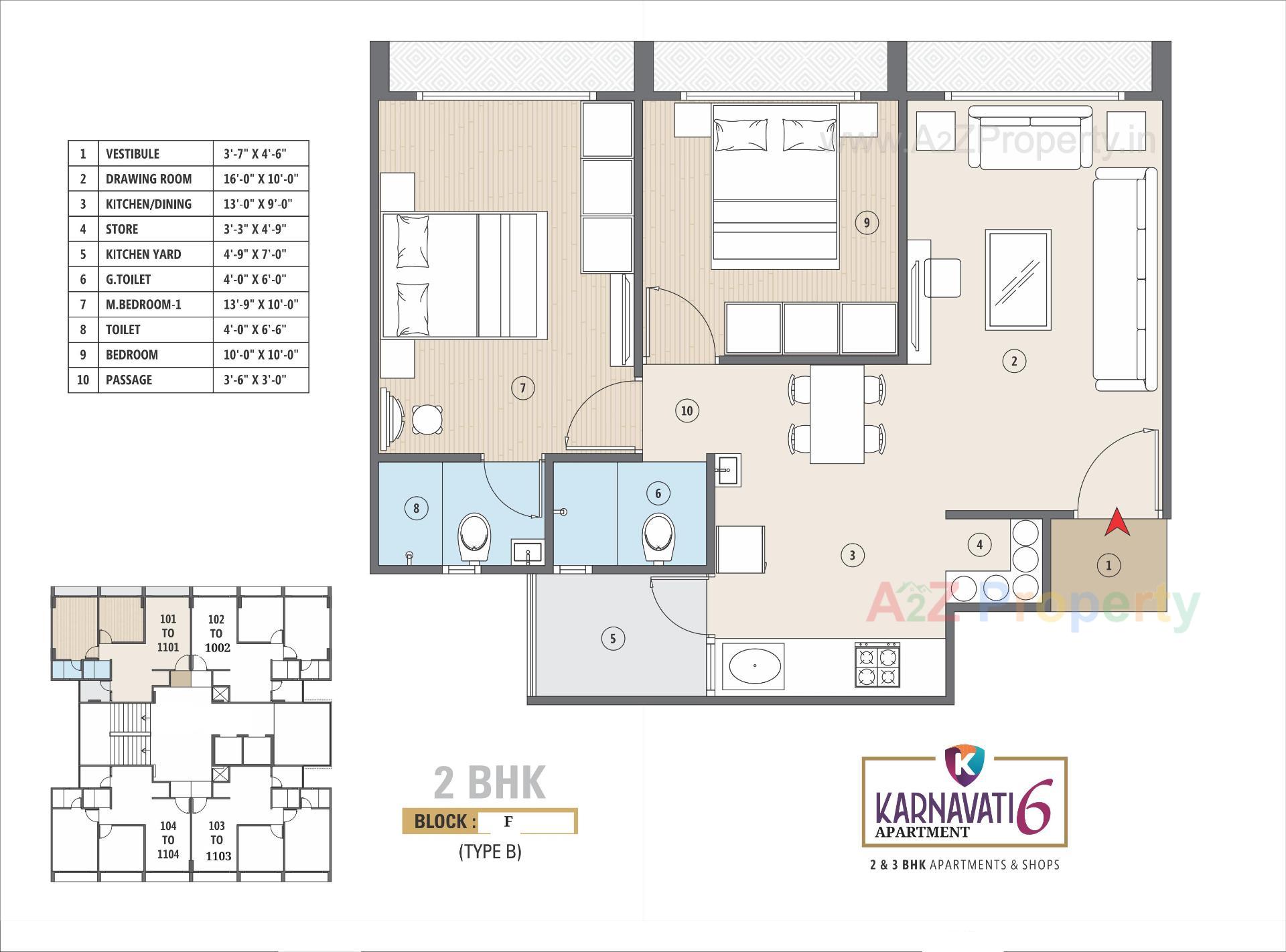 Layout of real estate project Karnavati Apartment located at Aslali, Ahmedabad, Gujarat