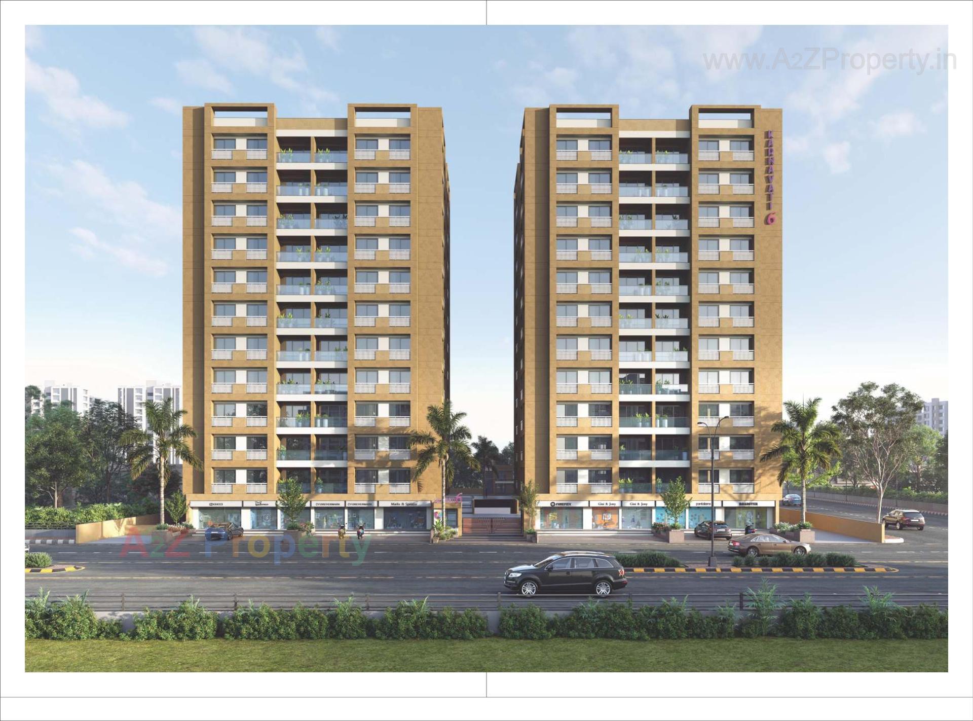 3D Elevation of real estate project Karnavati Apartment located at Aslali, Ahmedabad, Gujarat