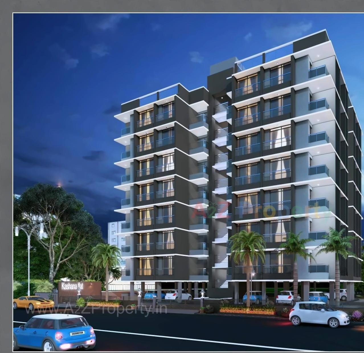 3D Elevation of real estate project Kashana Flats located at Kocharab, Ahmedabad, Gujarat