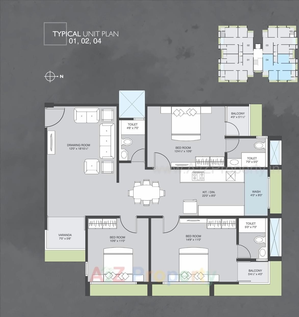 Layout of real estate project Kashana Flats located at Kocharab, Ahmedabad, Gujarat