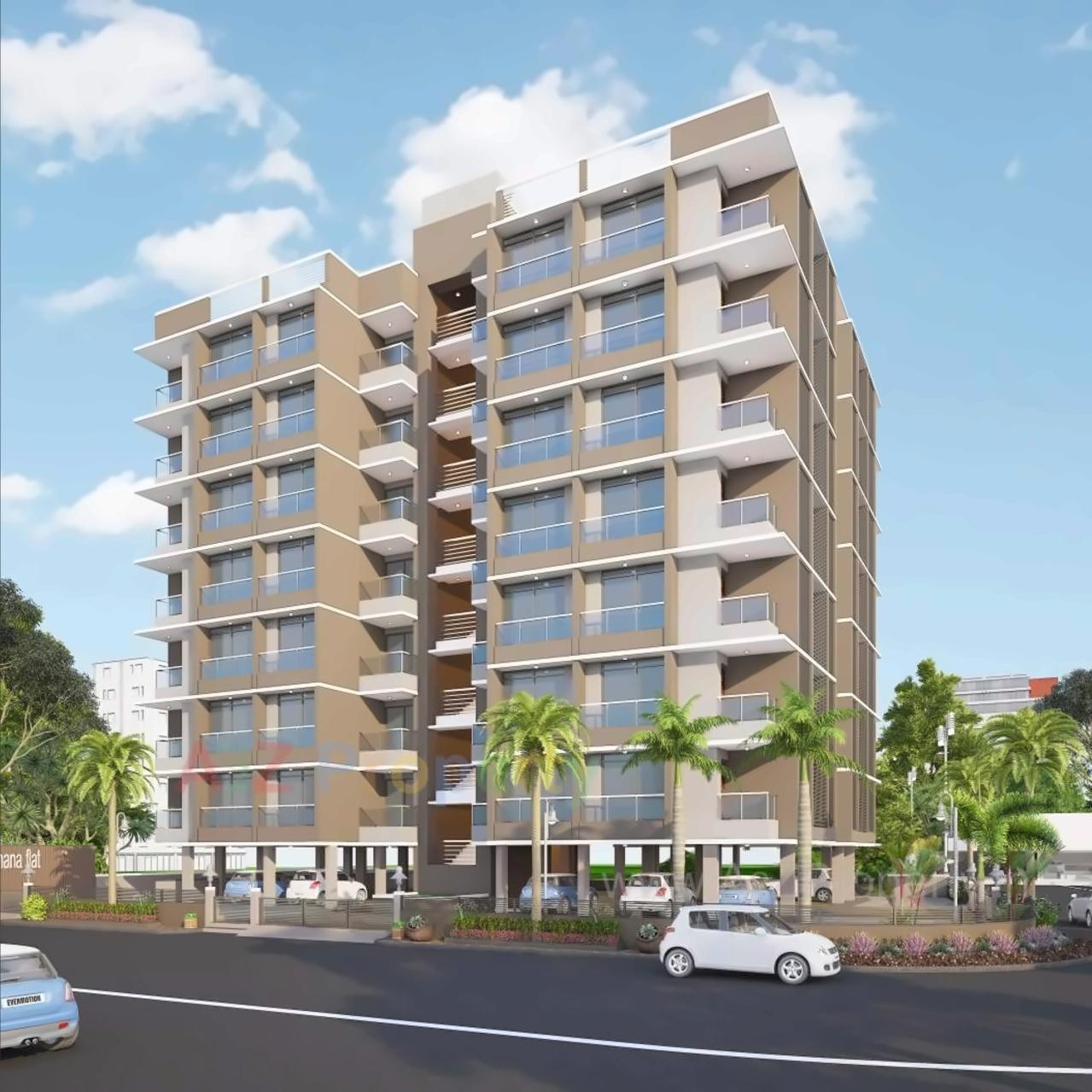 3D Elevation of real estate project Kashana Flats located at Kocharab, Ahmedabad, Gujarat