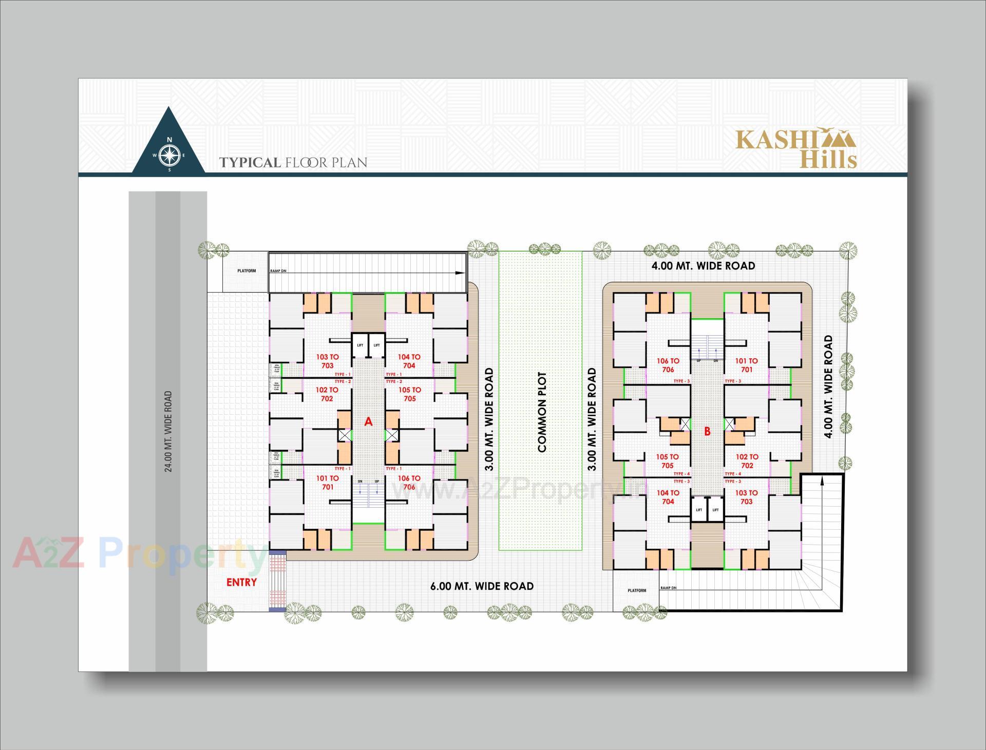 Layout of real estate project Kashi Hills located at Enasan, Ahmedabad, Gujarat