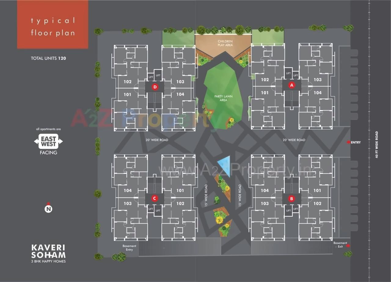 Layout of real estate project Kaveri Soham located at City, Ahmedabad, Gujarat