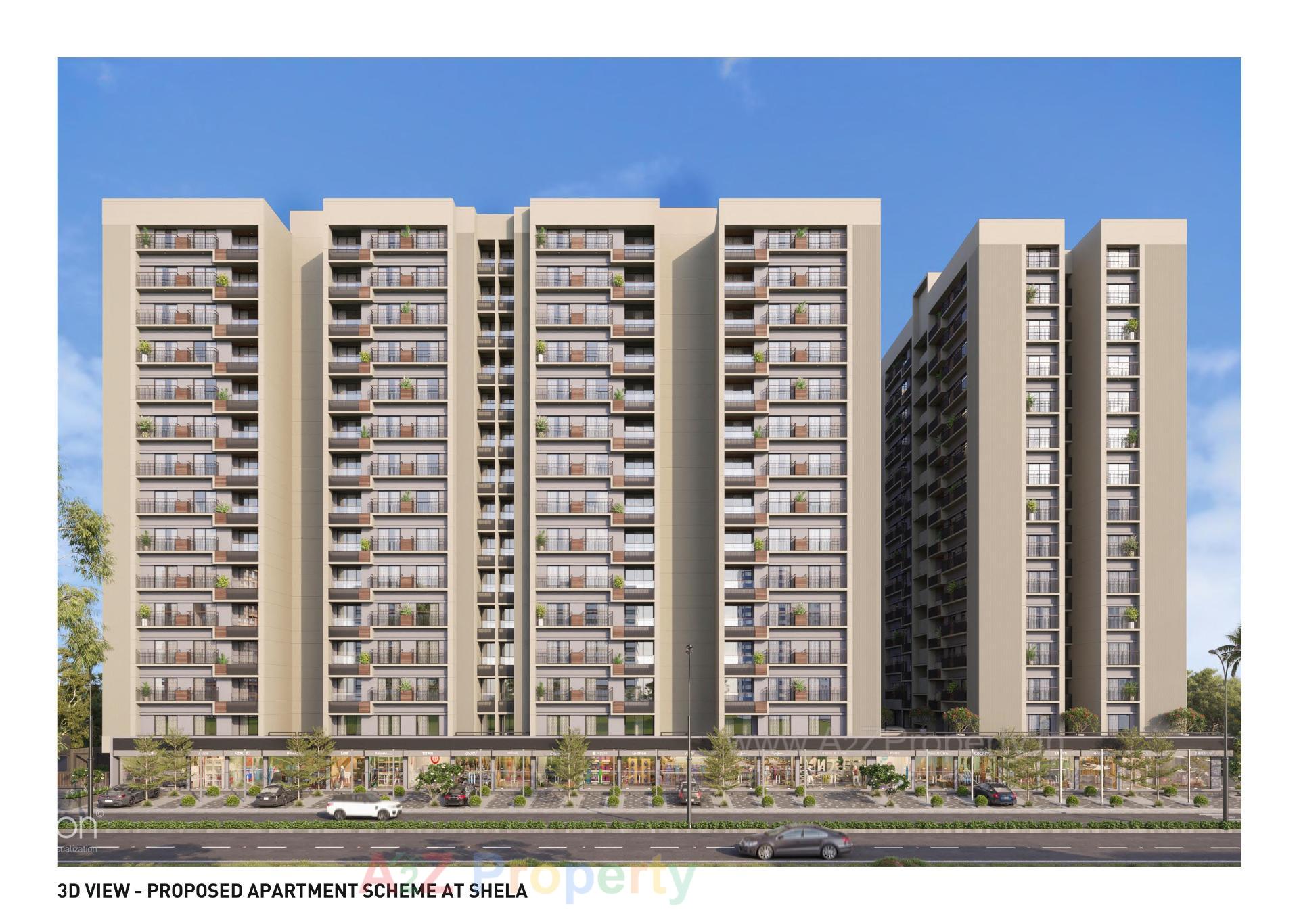 3D Elevation of real estate project Kavisha Aer located at Shela, Ahmedabad, Gujarat