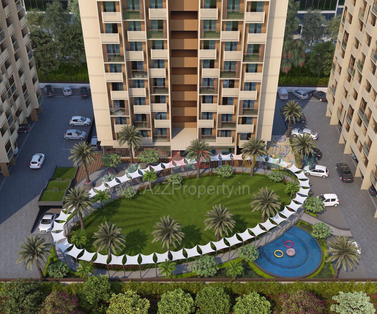 3D Elevation of real estate project Kavisha Celebrations located at Ghuma, Ahmedabad, Gujarat