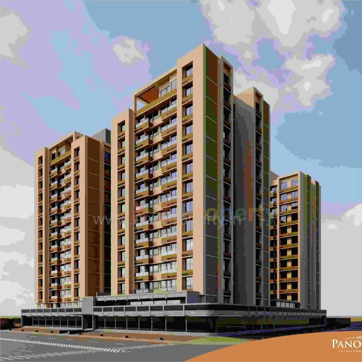 3D Elevation of real estate project Kavisha Panorama located at Ghuma, Ahmedabad, Gujarat
