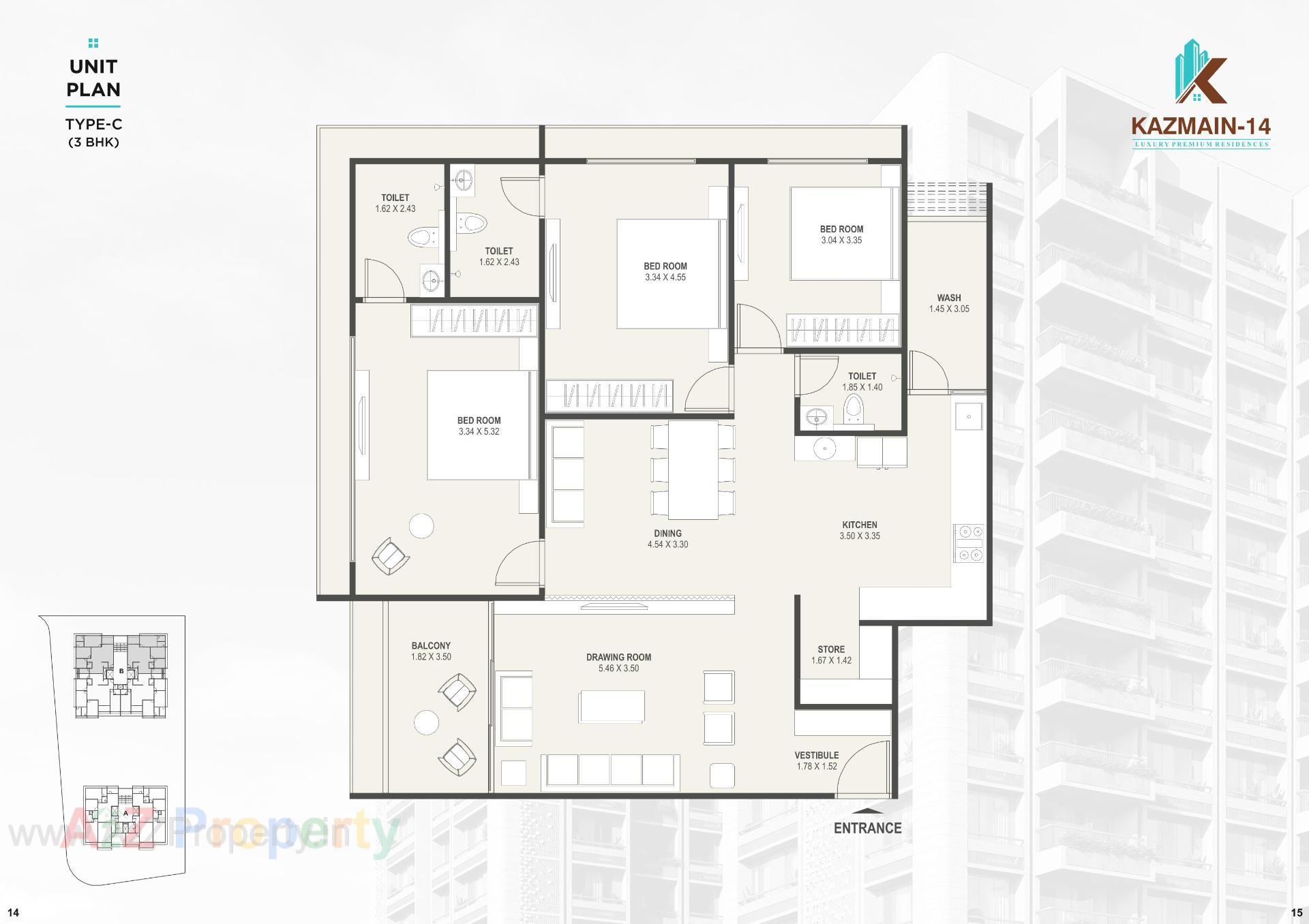 Layout of real estate project Kazmain located at Maktampura, Ahmedabad, Gujarat