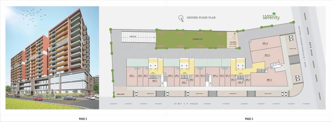 Layout of real estate project Kb Royal Serenity located at Chandkheda, Ahmedabad, Gujarat