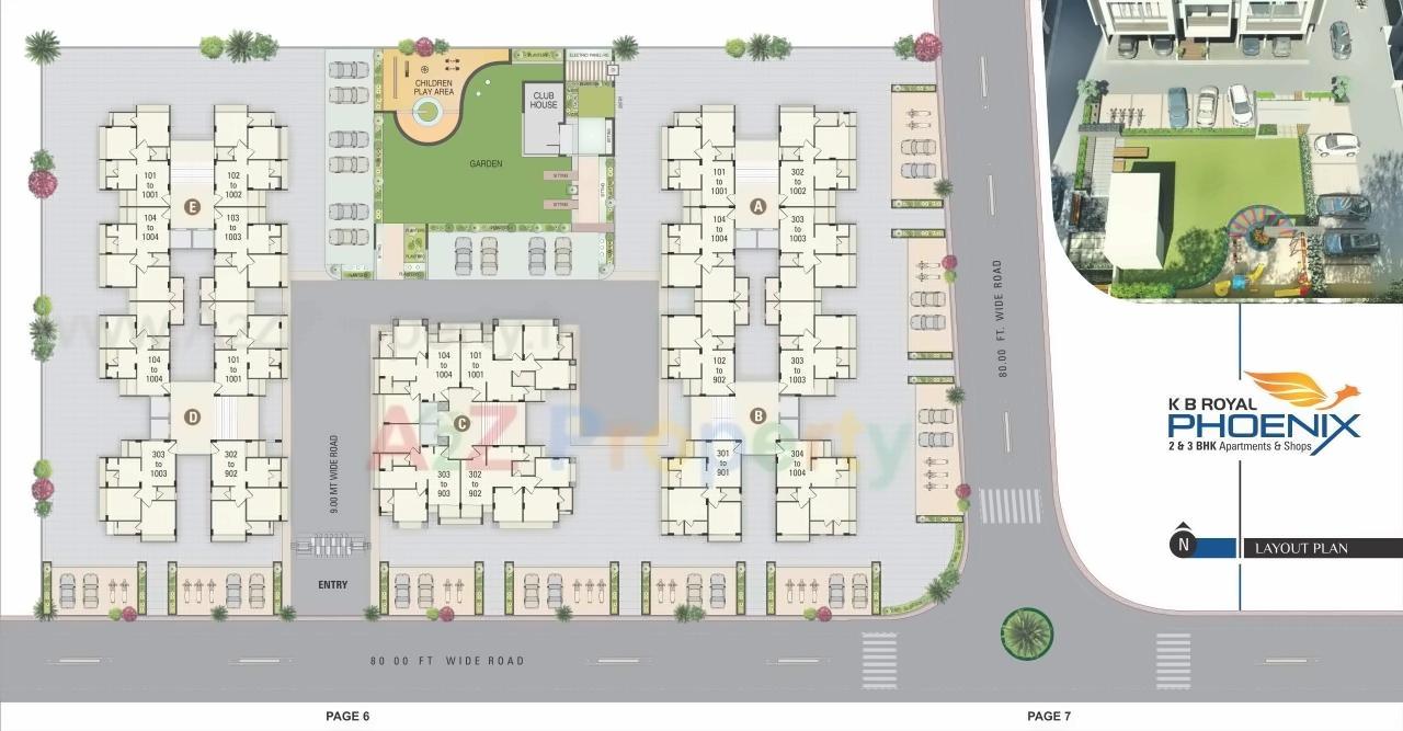 Layout of real estate project Kb Royalphoenix located at City, Ahmedabad, Gujarat