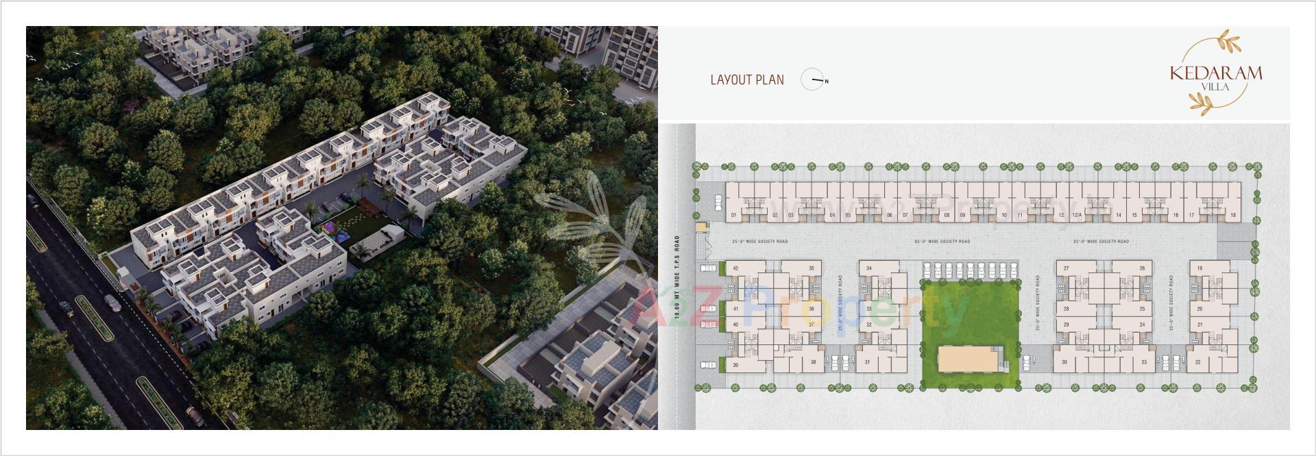 Layout of real estate project Kedaram Villa located at Vatva, Ahmedabad, Gujarat