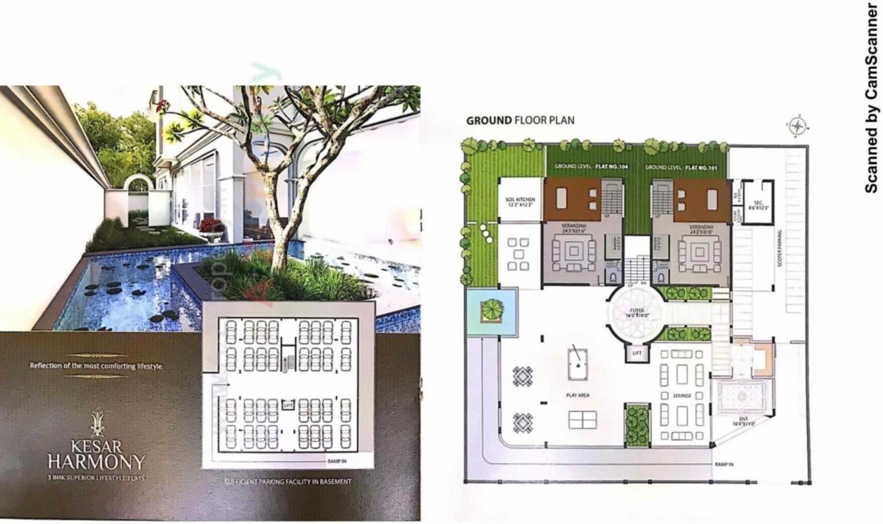Layout of real estate project Kesar Harmony located at Gulbai-tekra, Ahmedabad, Gujarat