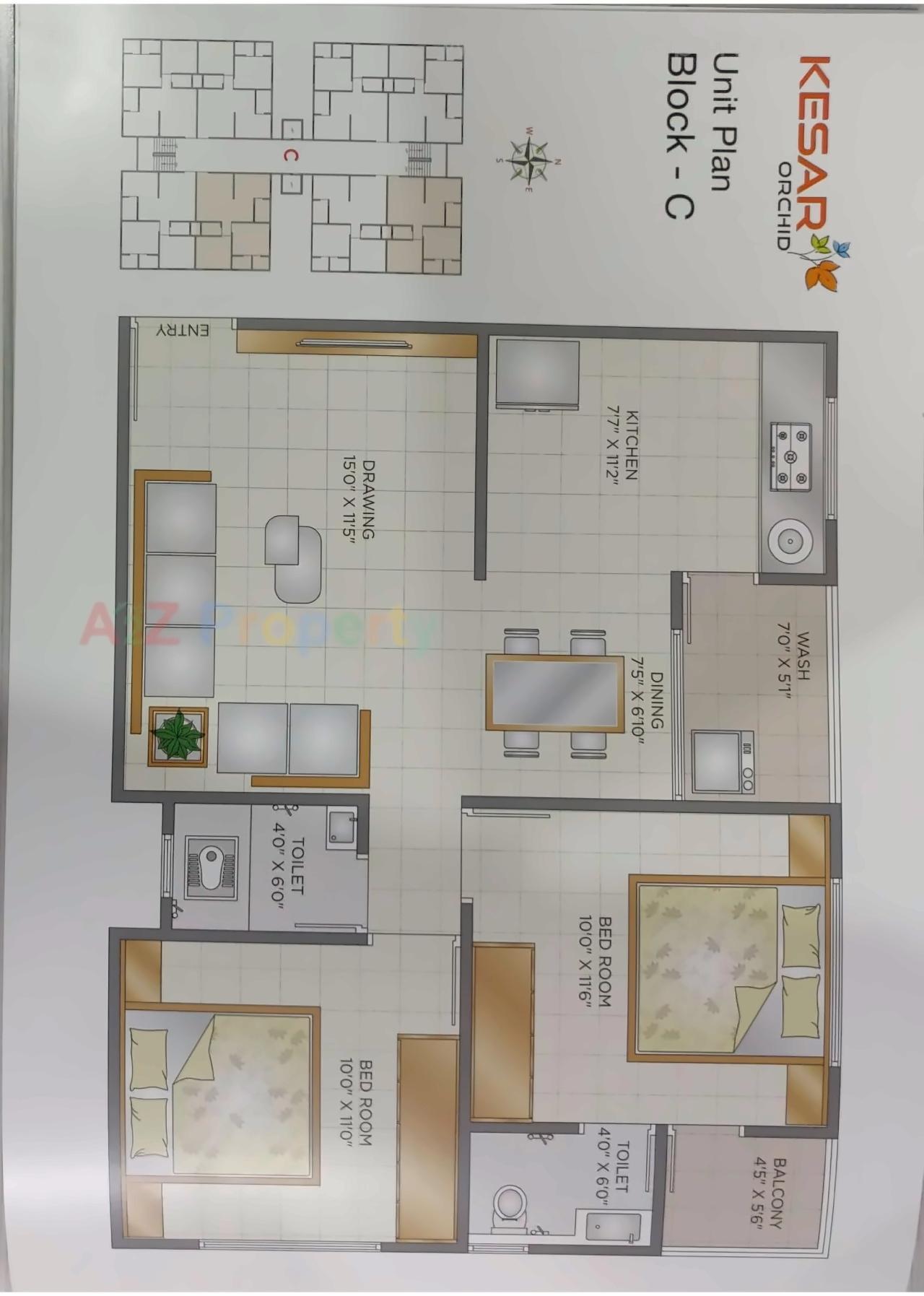 Layout of real estate project Kesar Orchid located at Naroda, Ahmedabad, Gujarat