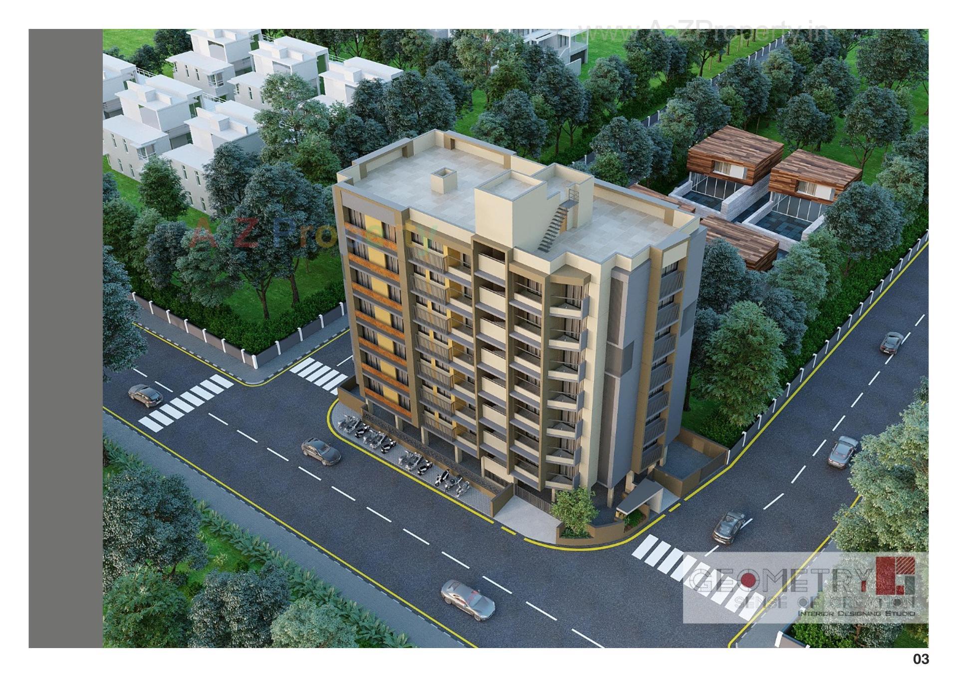 3D Elevation of real estate project Kesariyaji Flats located at Chhadawad, Ahmedabad, Gujarat