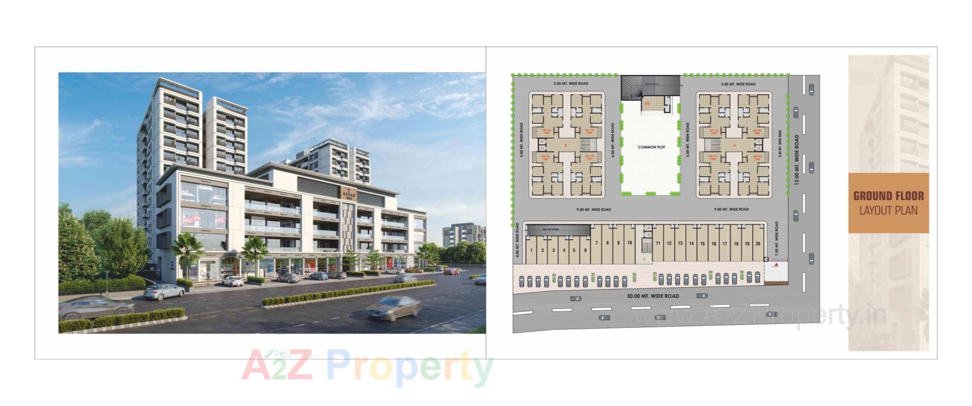 Layout of real estate project Keshar Hills   Plaza located at Hanspura, Ahmedabad, Gujarat