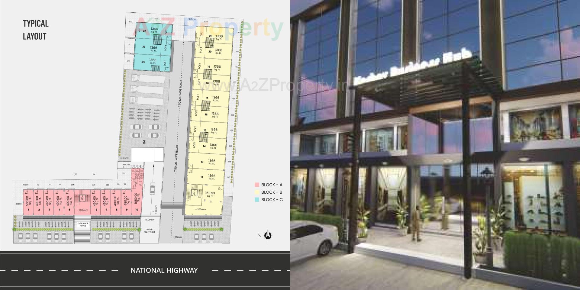 Layout of real estate project Keshav Business Hub located at Dascroi, Ahmedabad, Gujarat