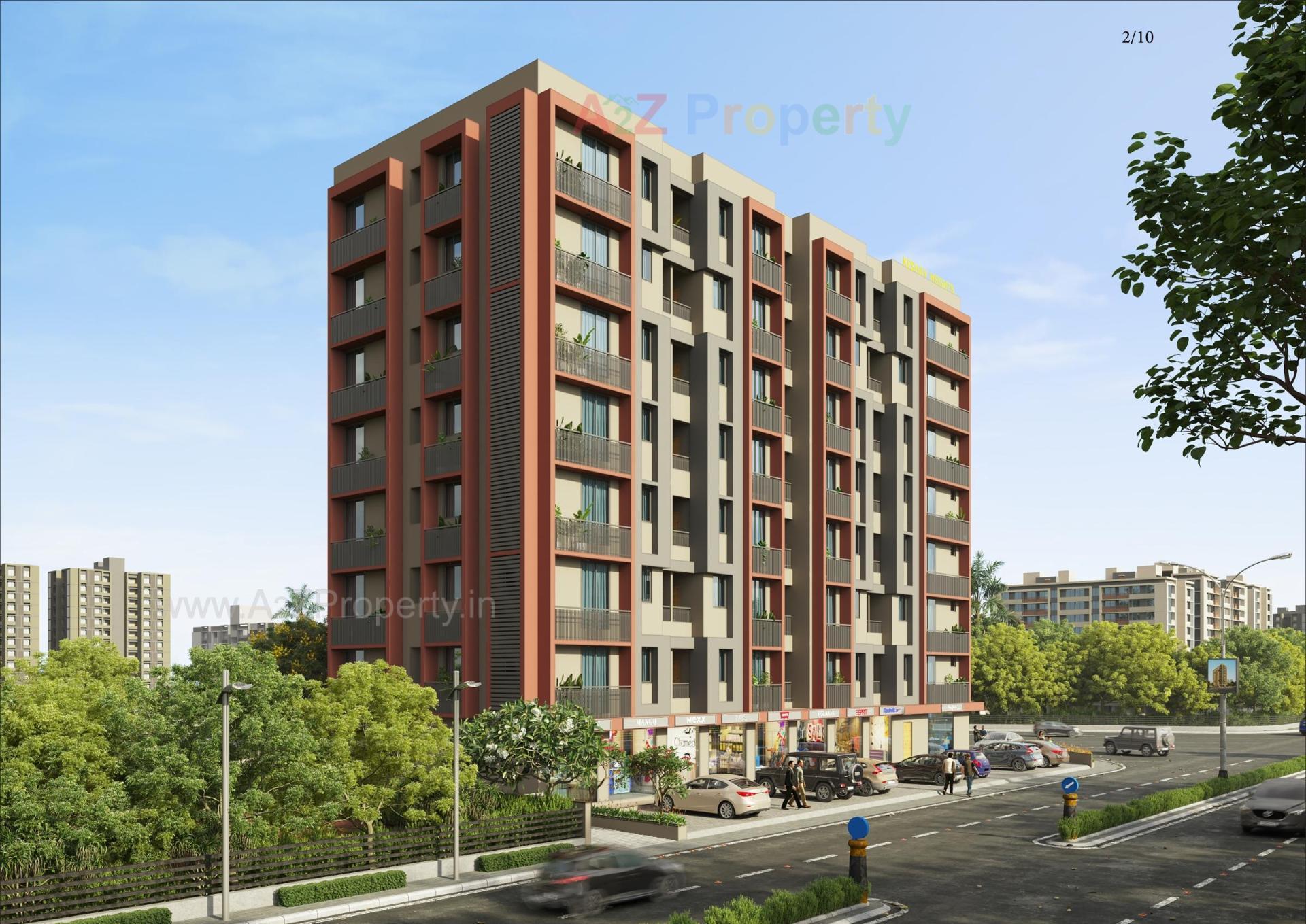 3D Elevation of real estate project Keshav Heights located at Vinzol, Ahmedabad, Gujarat