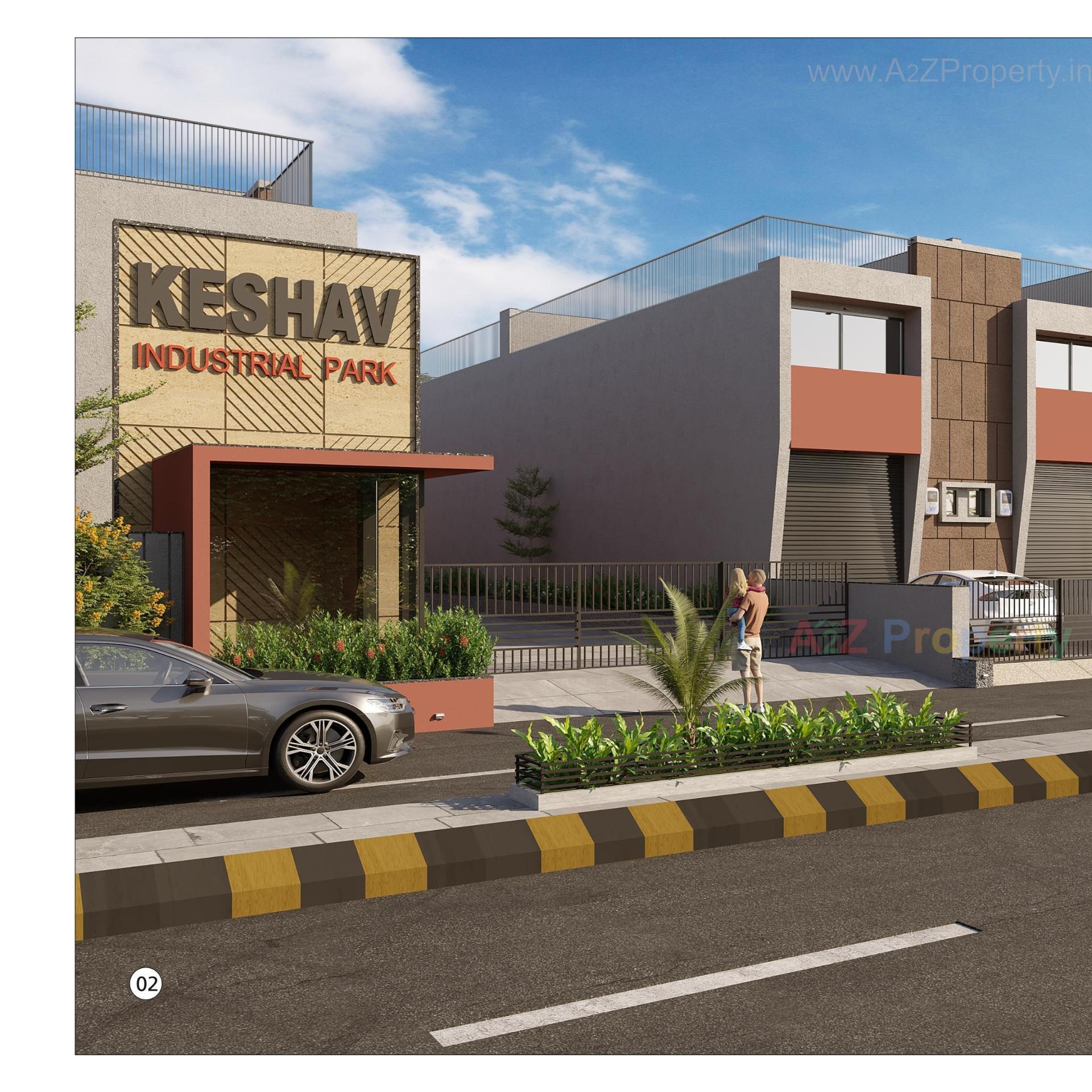 3D Elevation of real estate project Keshav Industrial Park located at Kathwada, Ahmedabad, Gujarat