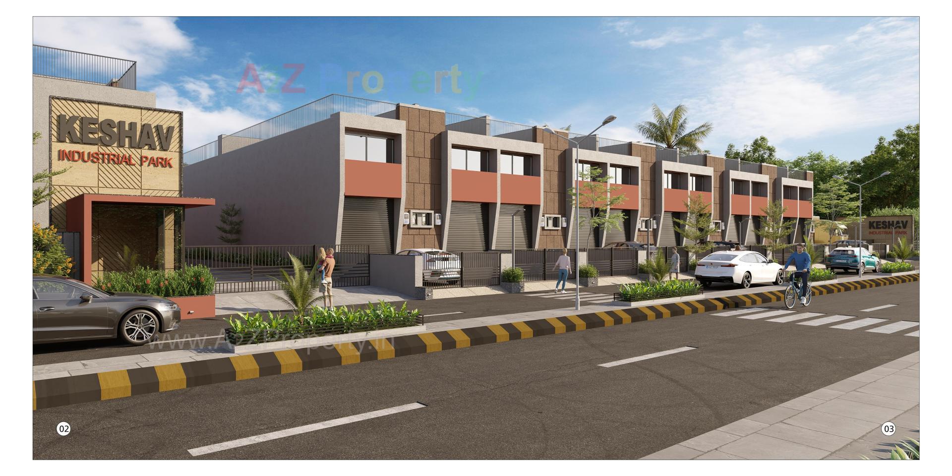 3D Elevation of real estate project Keshav Industrial Park located at Kathwada, Ahmedabad, Gujarat