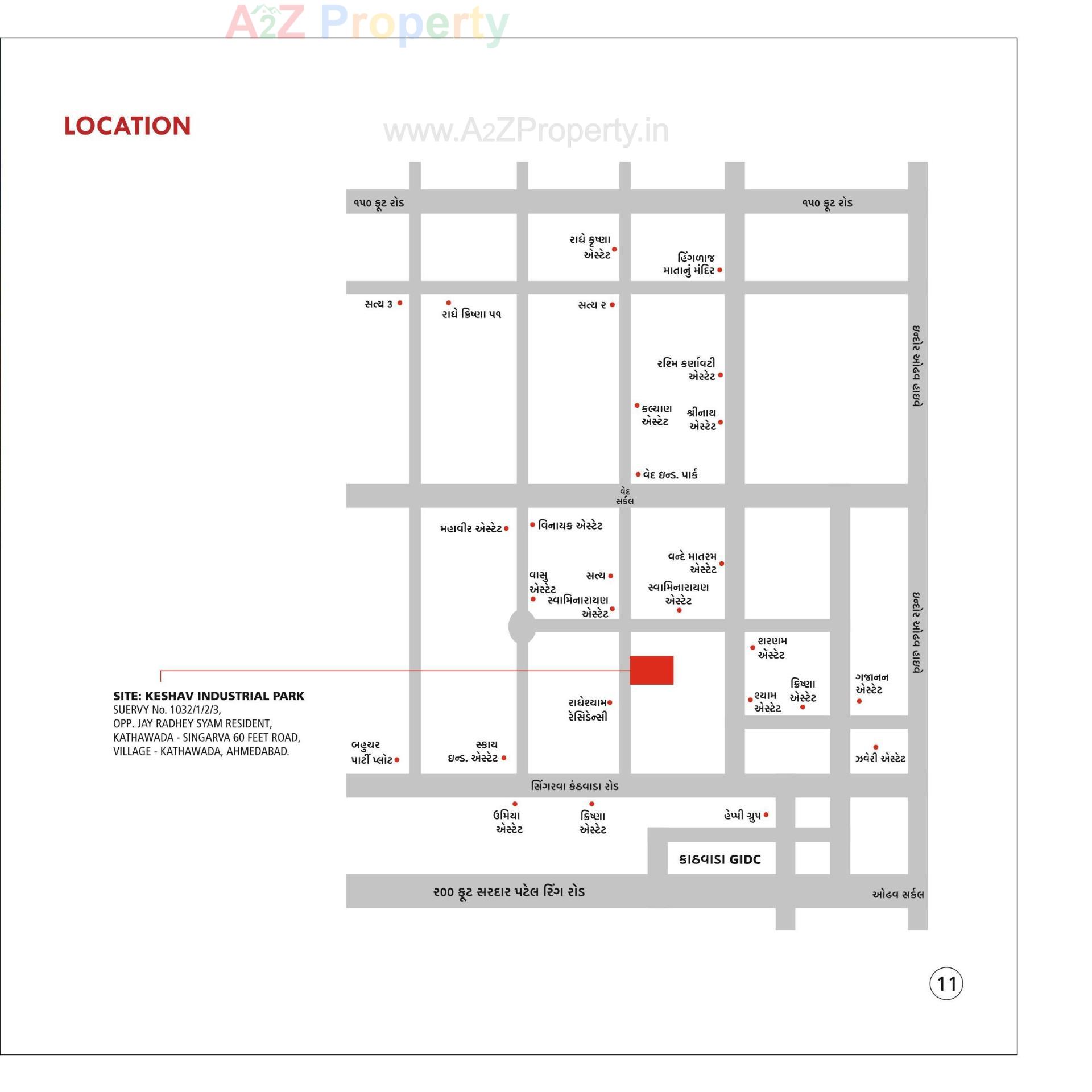 Layout of real estate project Keshav Industrial Park located at Kathwada, Ahmedabad, Gujarat