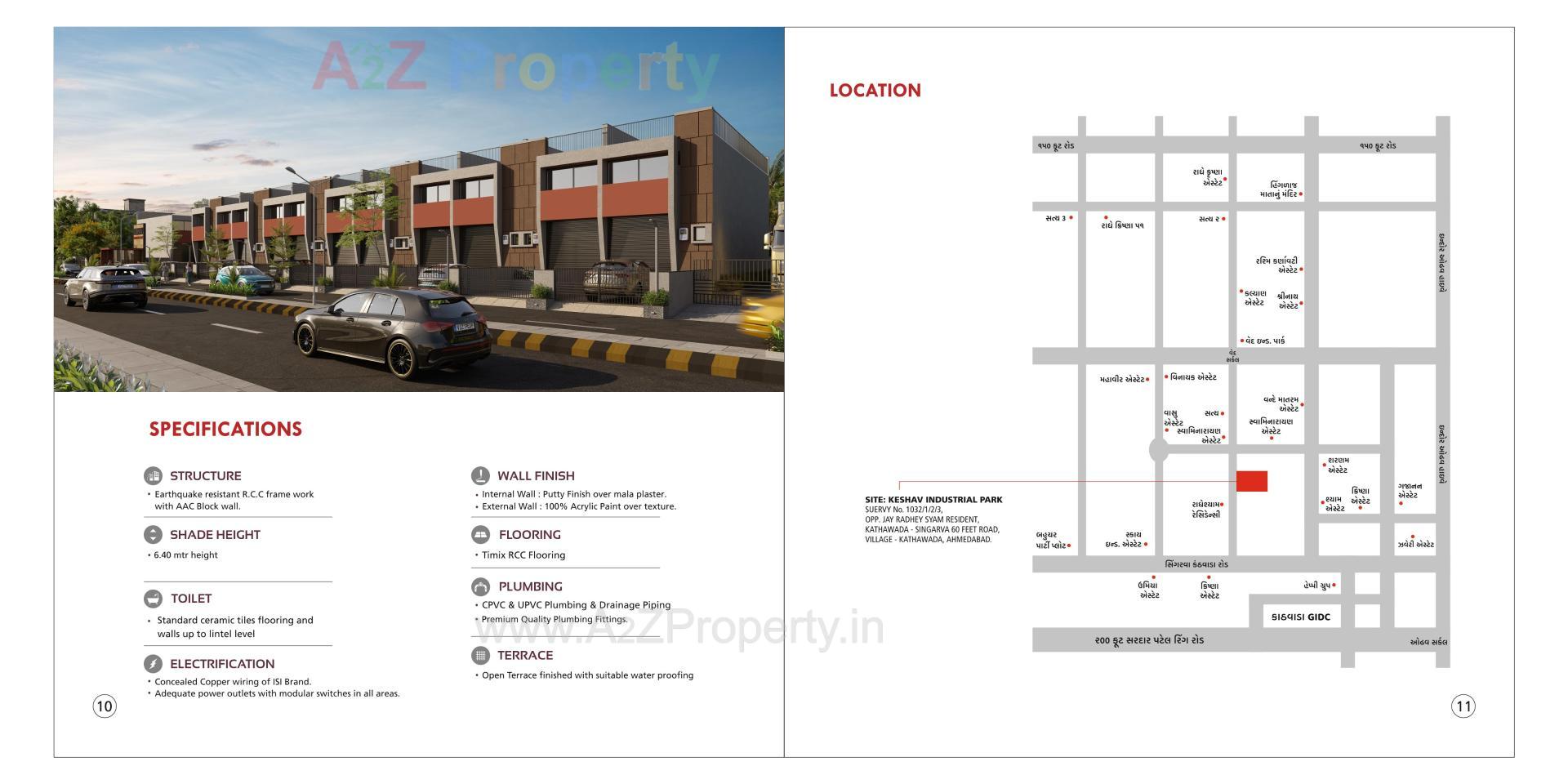 Layout of real estate project Keshav Industrial Park located at Kathwada, Ahmedabad, Gujarat