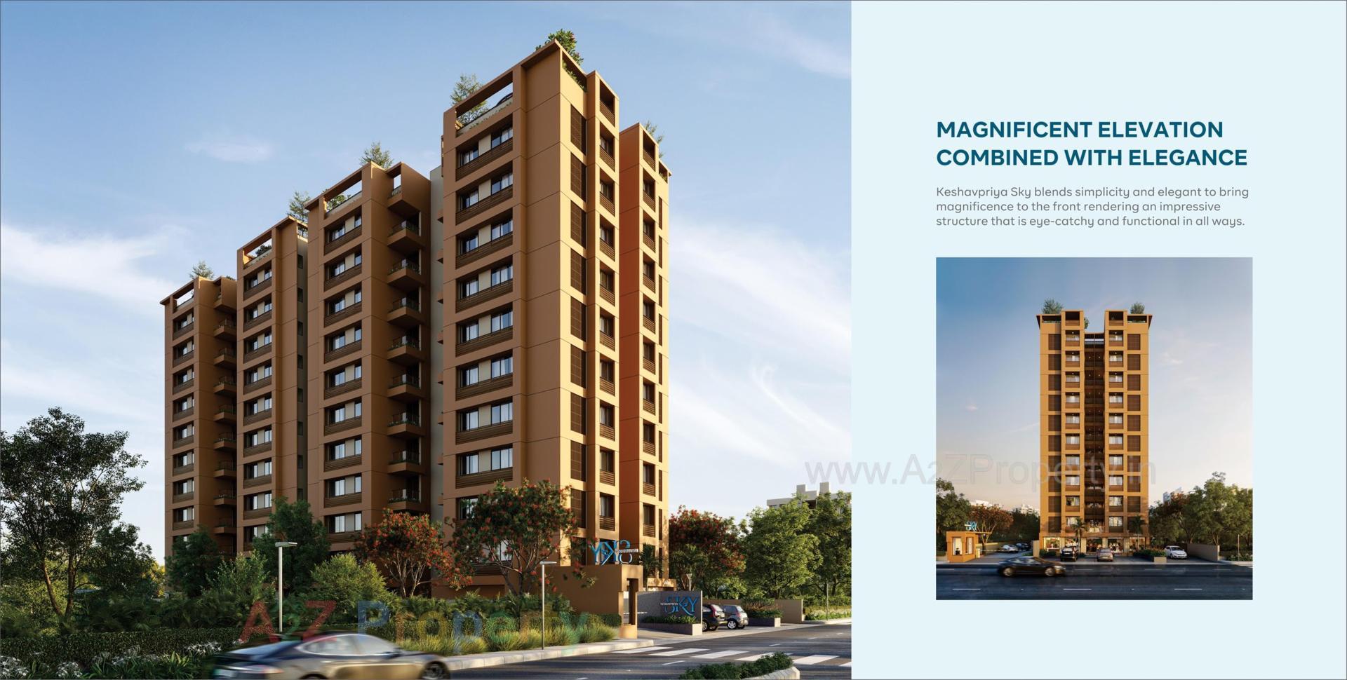 3D Elevation of real estate project Keshavpriya Sky located at Lambha, Ahmedabad, Gujarat