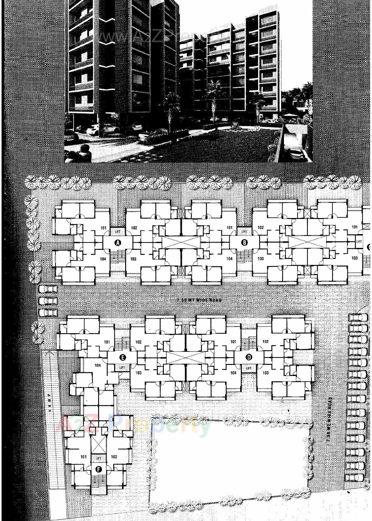 Layout of real estate project Khodiyar Upvan located at Bopal, Ahmedabad, Gujarat