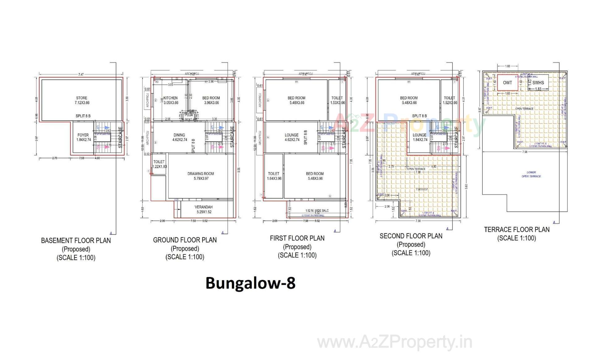 Layout of real estate project King's Villa Bunglow located at Vastral, Ahmedabad, Gujarat