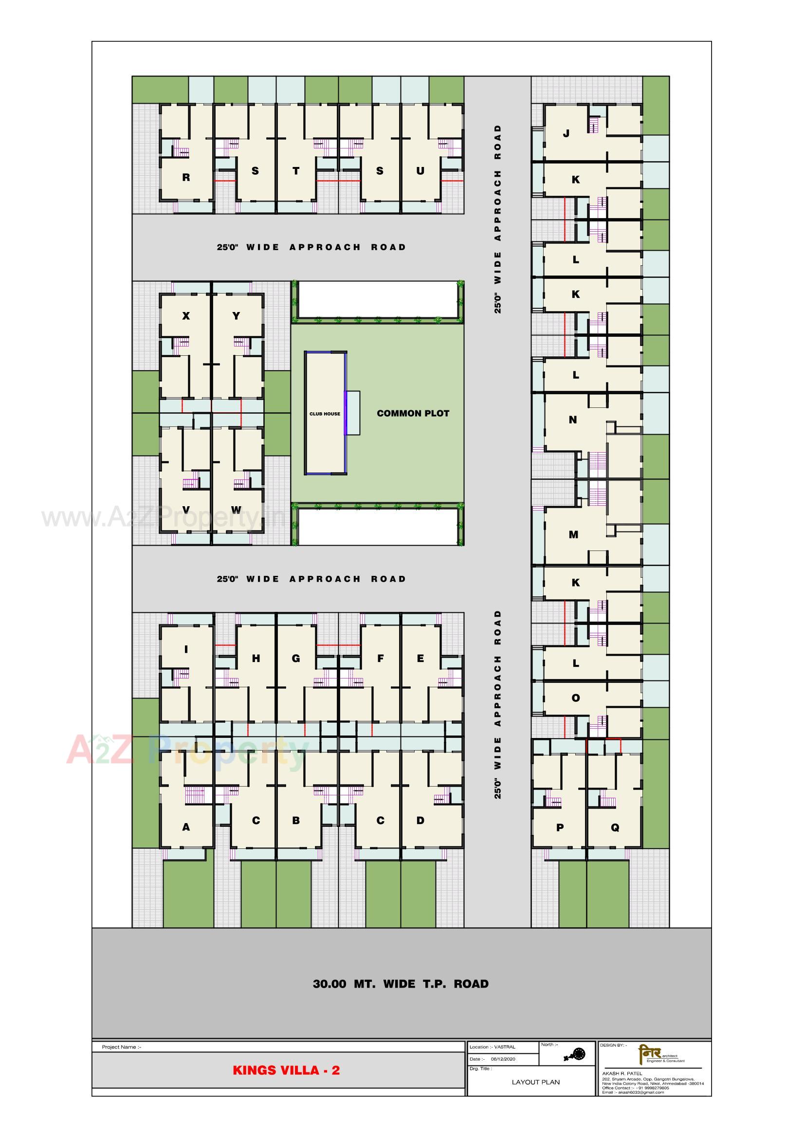 Layout of real estate project Kings Villa located at Vastral, Ahmedabad, Gujarat
