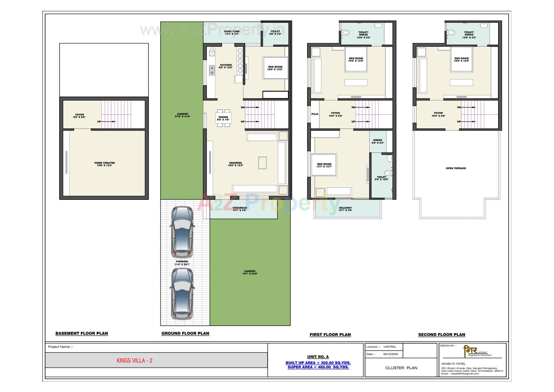 Layout of real estate project Kings Villa located at Vastral, Ahmedabad, Gujarat