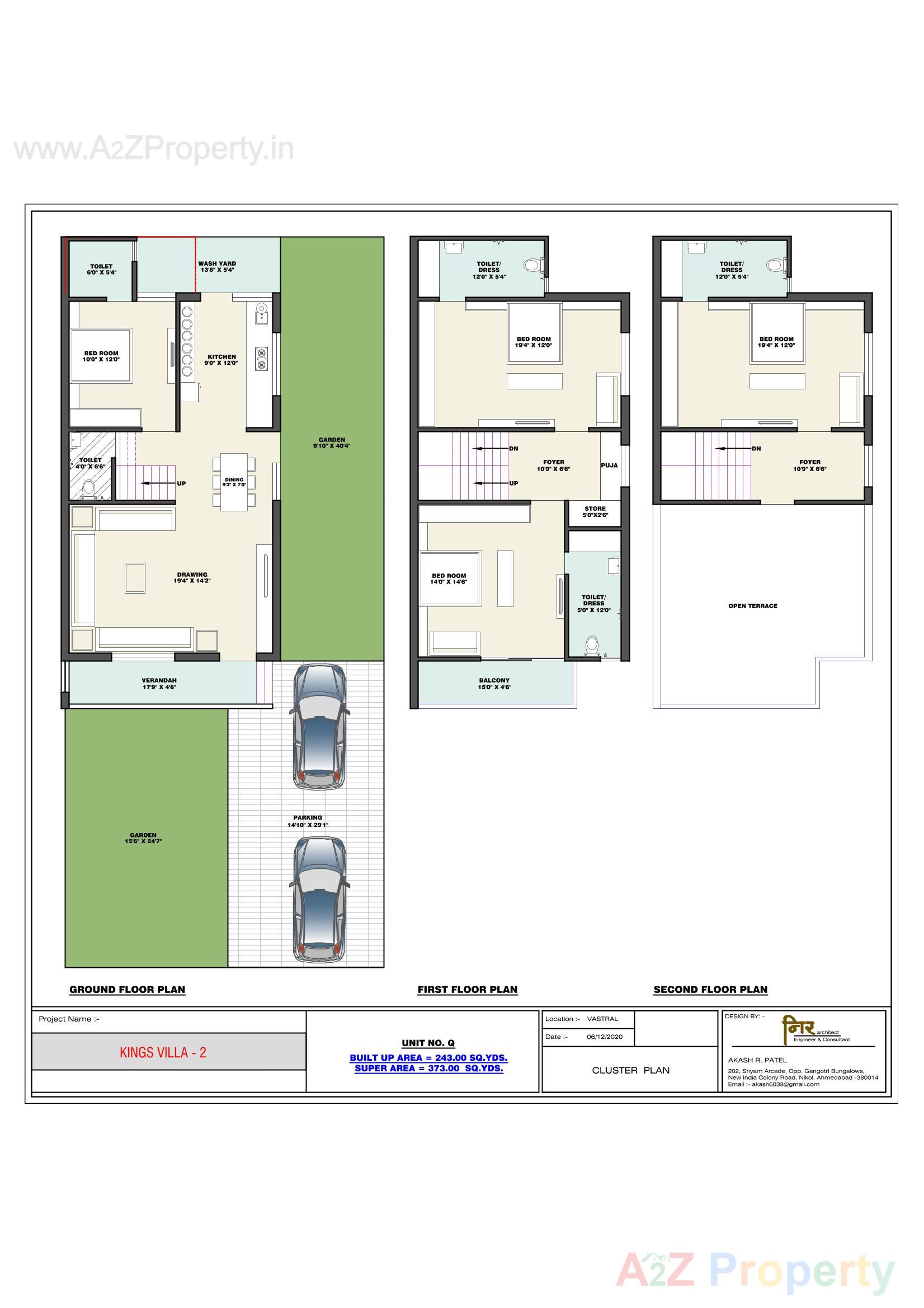 Layout of real estate project Kings Villa located at Vastral, Ahmedabad, Gujarat