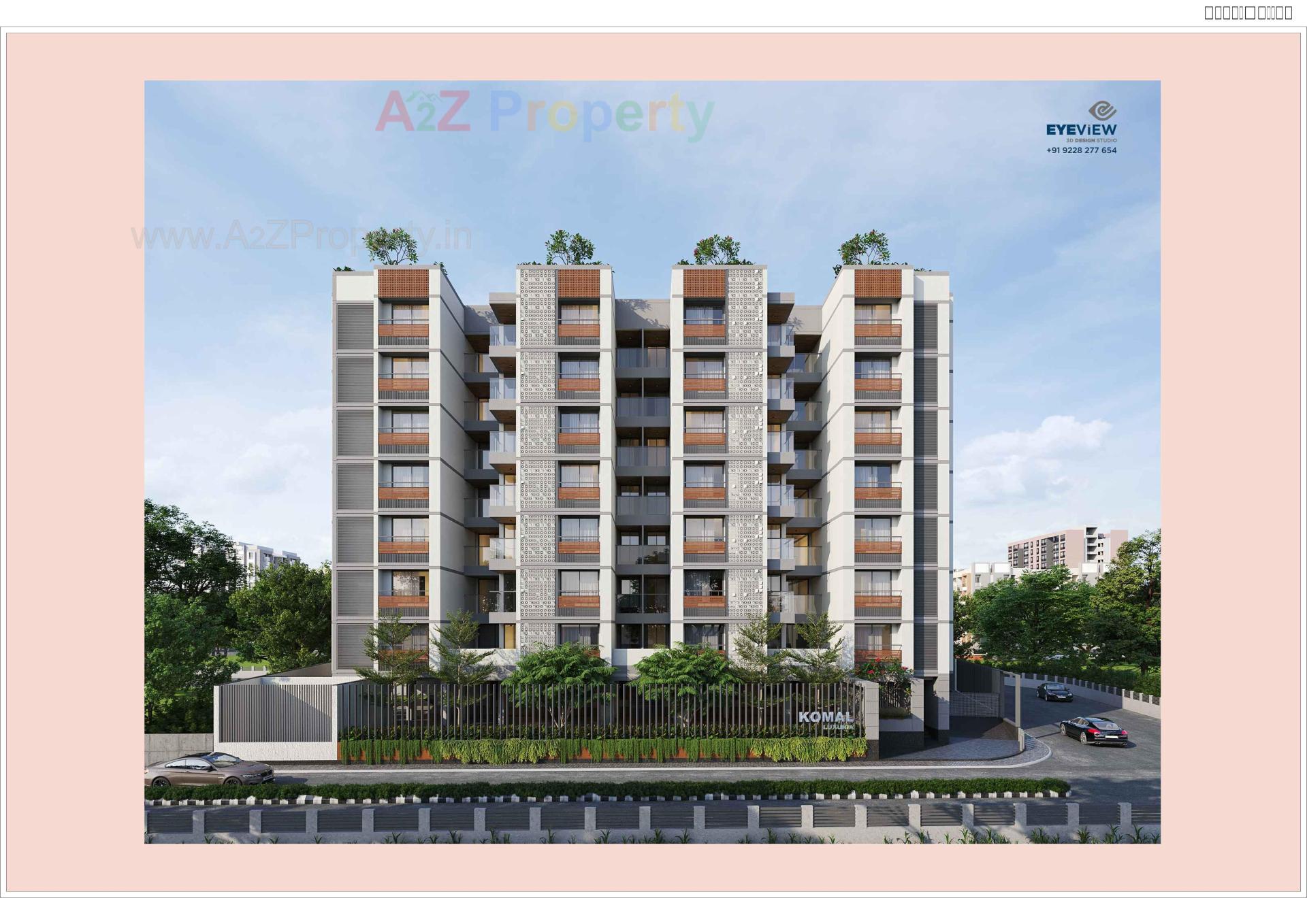 3D Elevation of real estate project Komal Luxuria located at Paldi, Ahmedabad, Gujarat