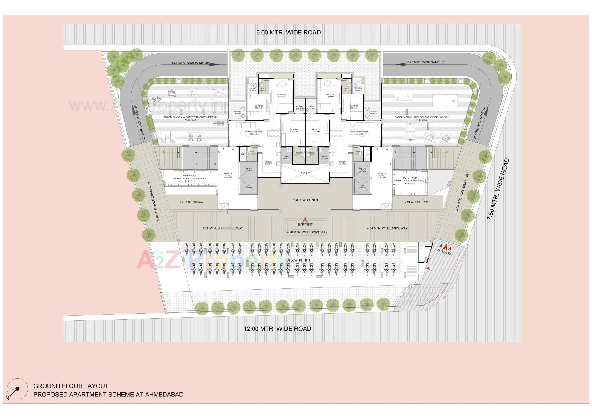 Layout of real estate project Komal Luxuria located at Paldi, Ahmedabad, Gujarat