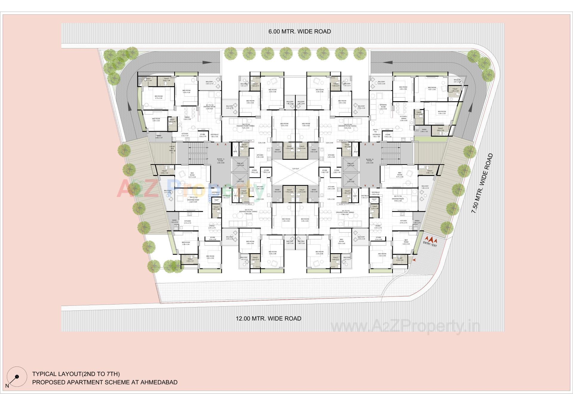 Layout of real estate project Komal Luxuria located at Paldi, Ahmedabad, Gujarat