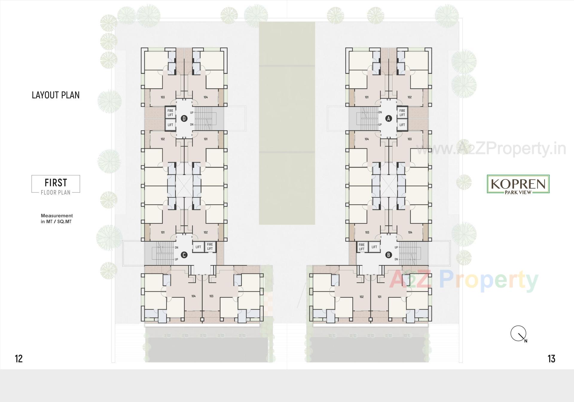 Layout of real estate project Kopren Park View located at Oganaj, Ahmedabad, Gujarat