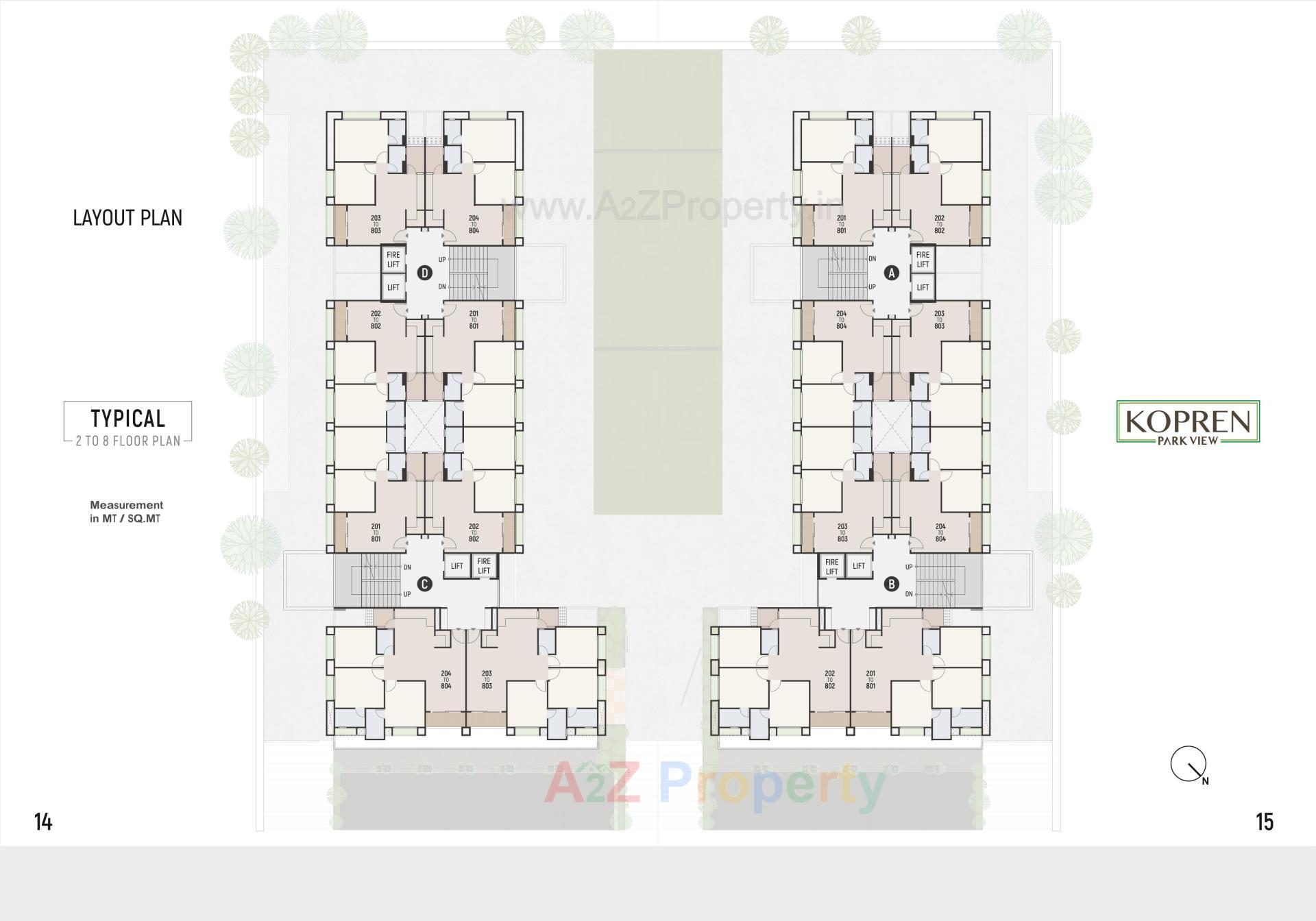 Layout of real estate project Kopren Park View located at Oganaj, Ahmedabad, Gujarat