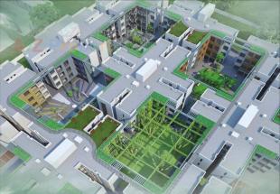 Elevation of real estate project Kp Courtyard located at Sanathal, Ahmedabad, Gujarat