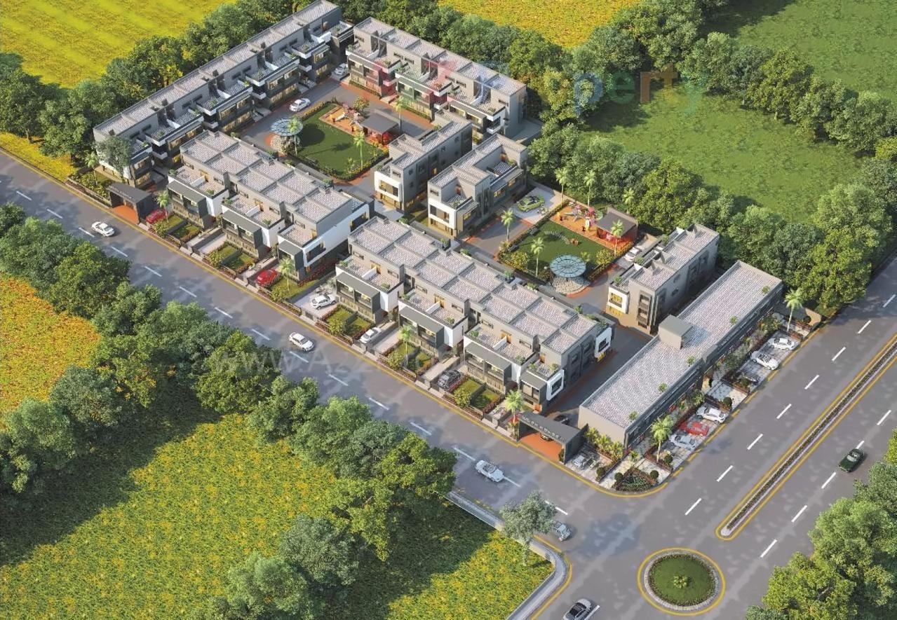 3D Elevation of real estate project Krish Homes located at Lambha, Ahmedabad, Gujarat