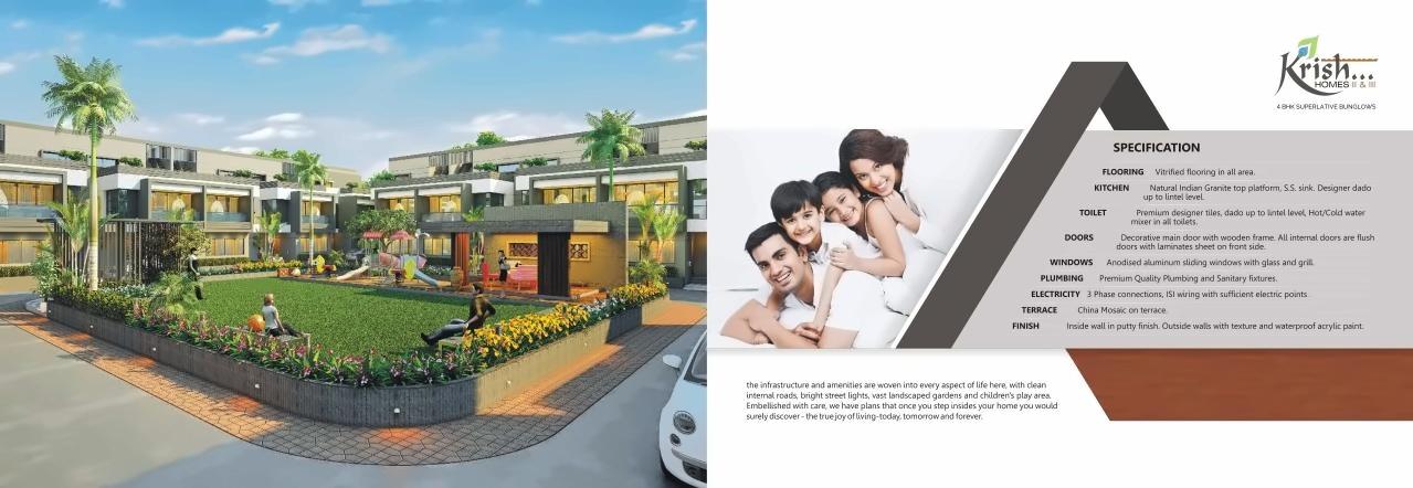 3D Elevation of real estate project Krish Homes located at Lambha, Ahmedabad, Gujarat