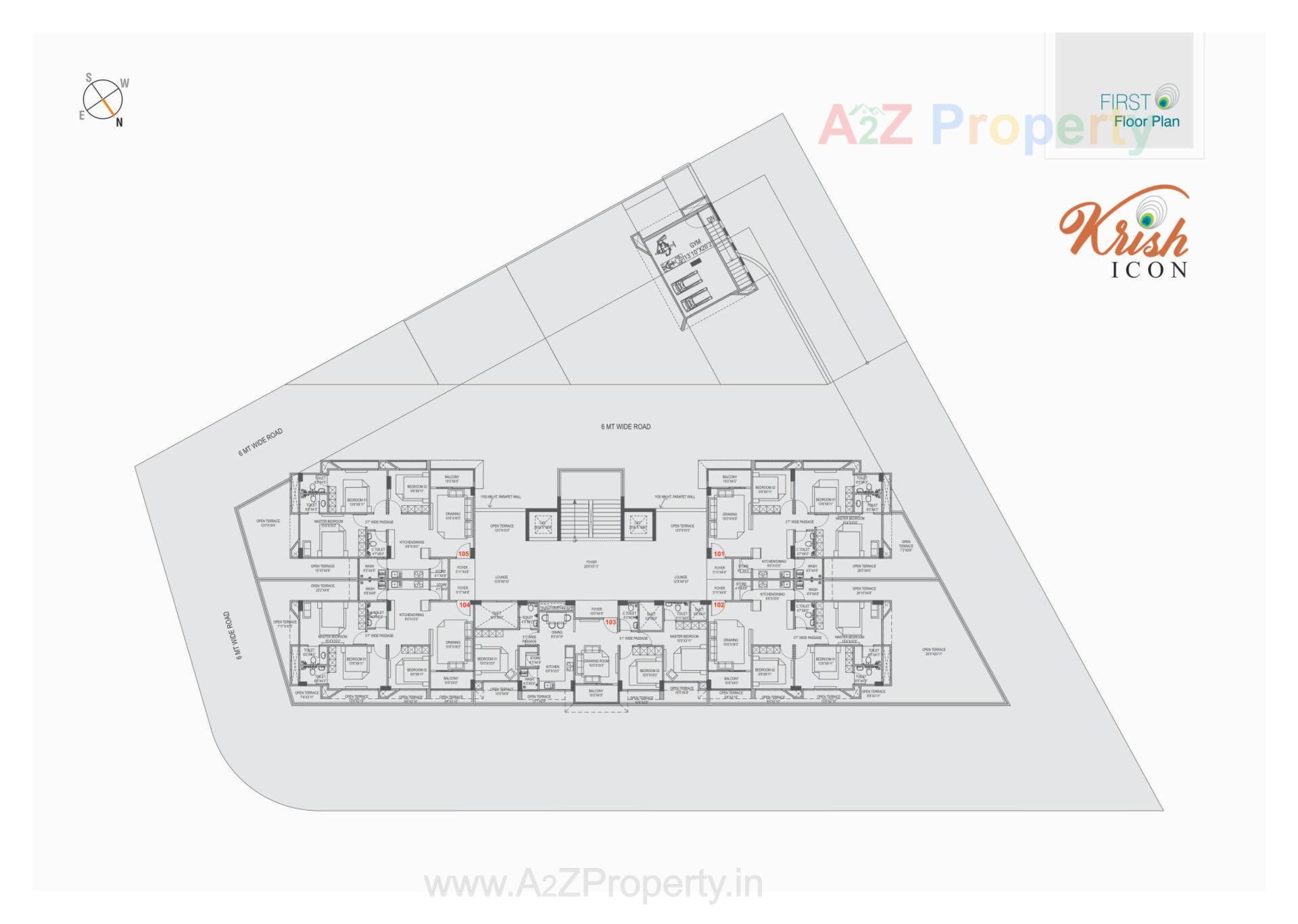 Layout of real estate project Krish Icon located at Bhadaj, Ahmedabad, Gujarat