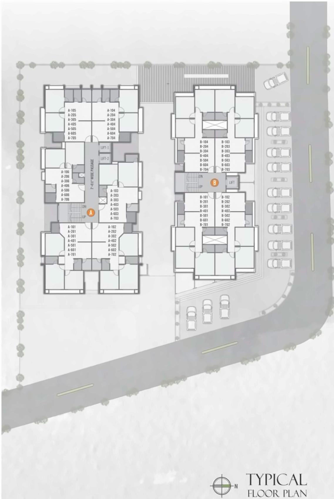 Layout of real estate project Krishna Heights located at Bhadaj, Ahmedabad, Gujarat