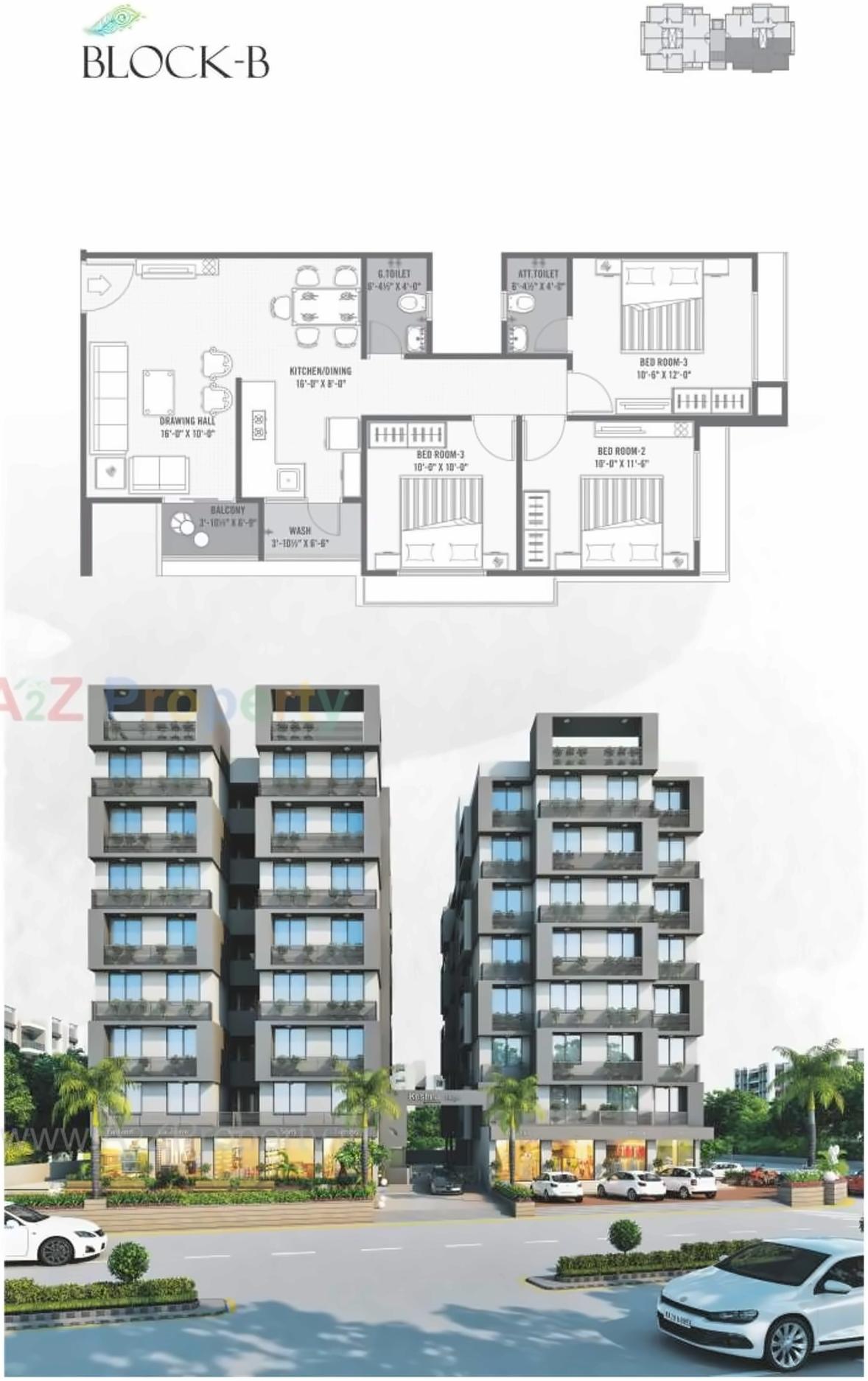 Layout of real estate project Krishna Heights located at Bhadaj, Ahmedabad, Gujarat
