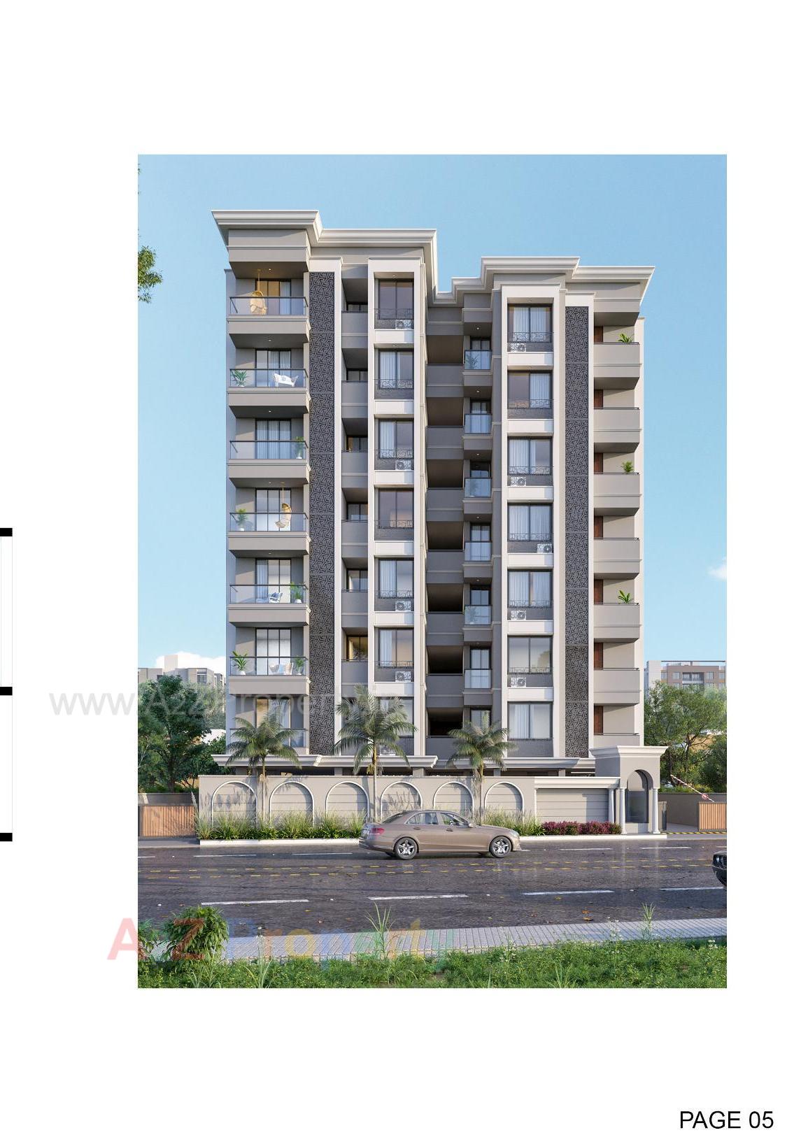 3D Elevation of real estate project Krishna Residency located at Vastral, Ahmedabad, Gujarat