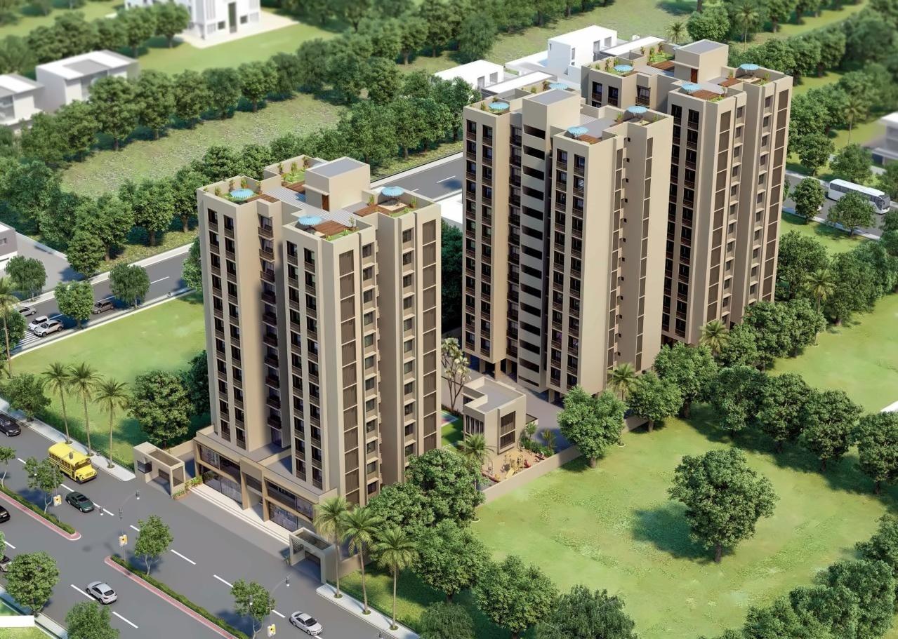 3D Elevation of real estate project Krupal Bachpan located at Shela, Ahmedabad, Gujarat