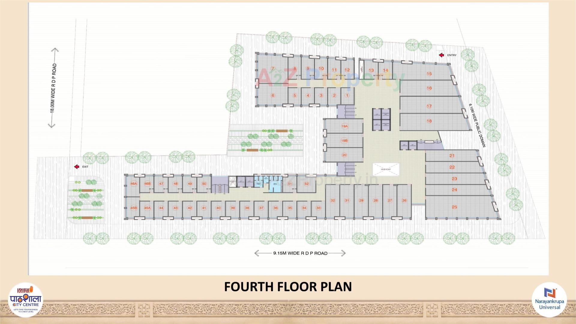 Layout of real estate project Krupal Pathshala City Centre located at Changispur, Ahmedabad, Gujarat