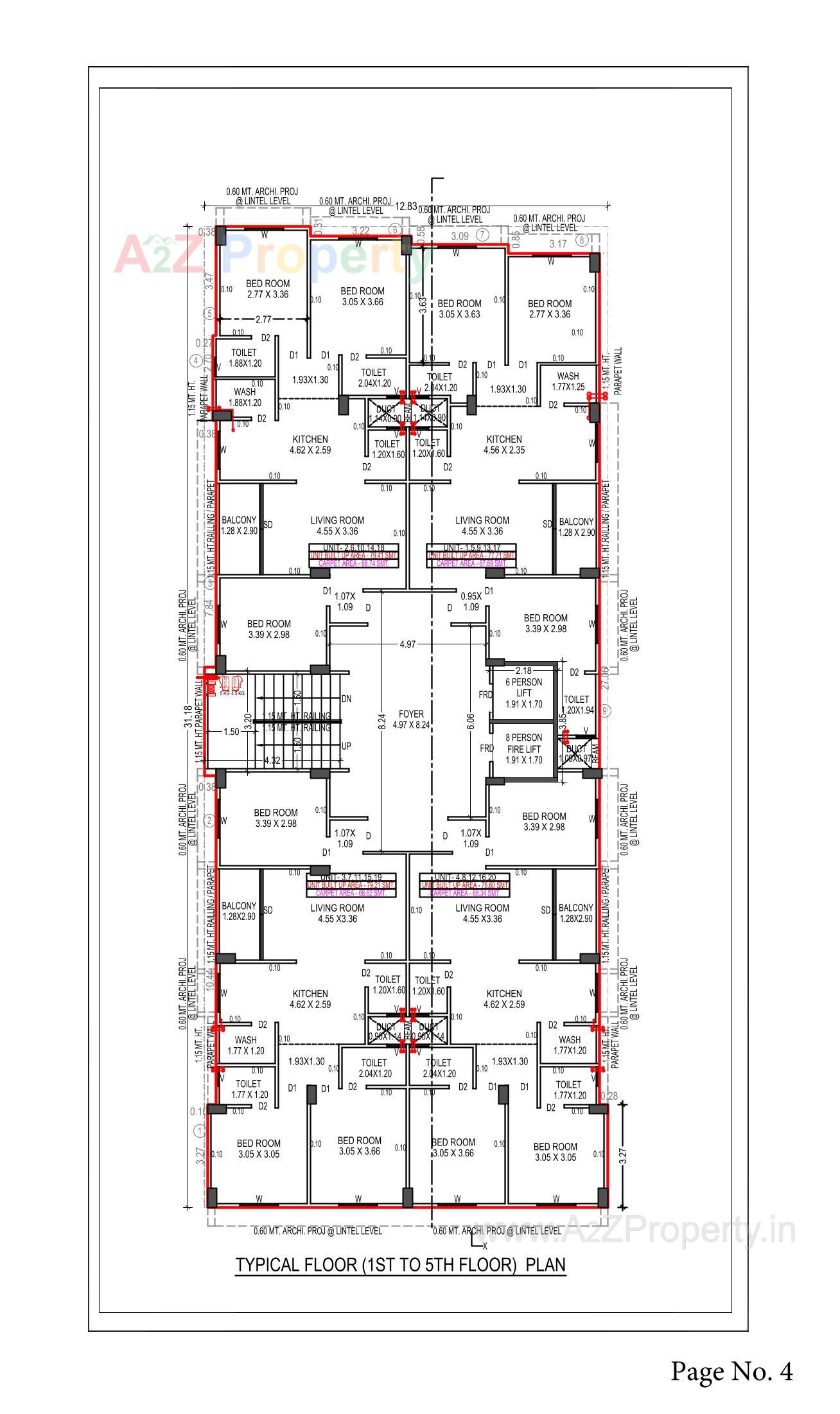 Layout of real estate project Kushal Apartment located at Vastrapur , Ahmedabad, Gujarat