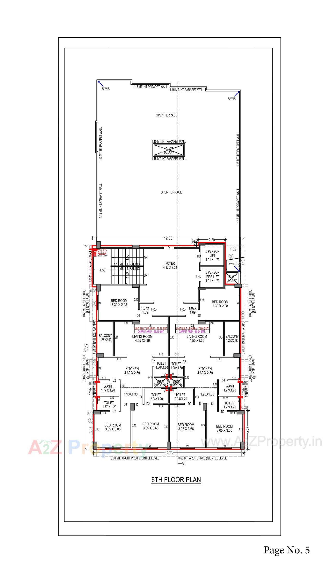 Layout of real estate project Kushal Apartment located at Vastrapur , Ahmedabad, Gujarat