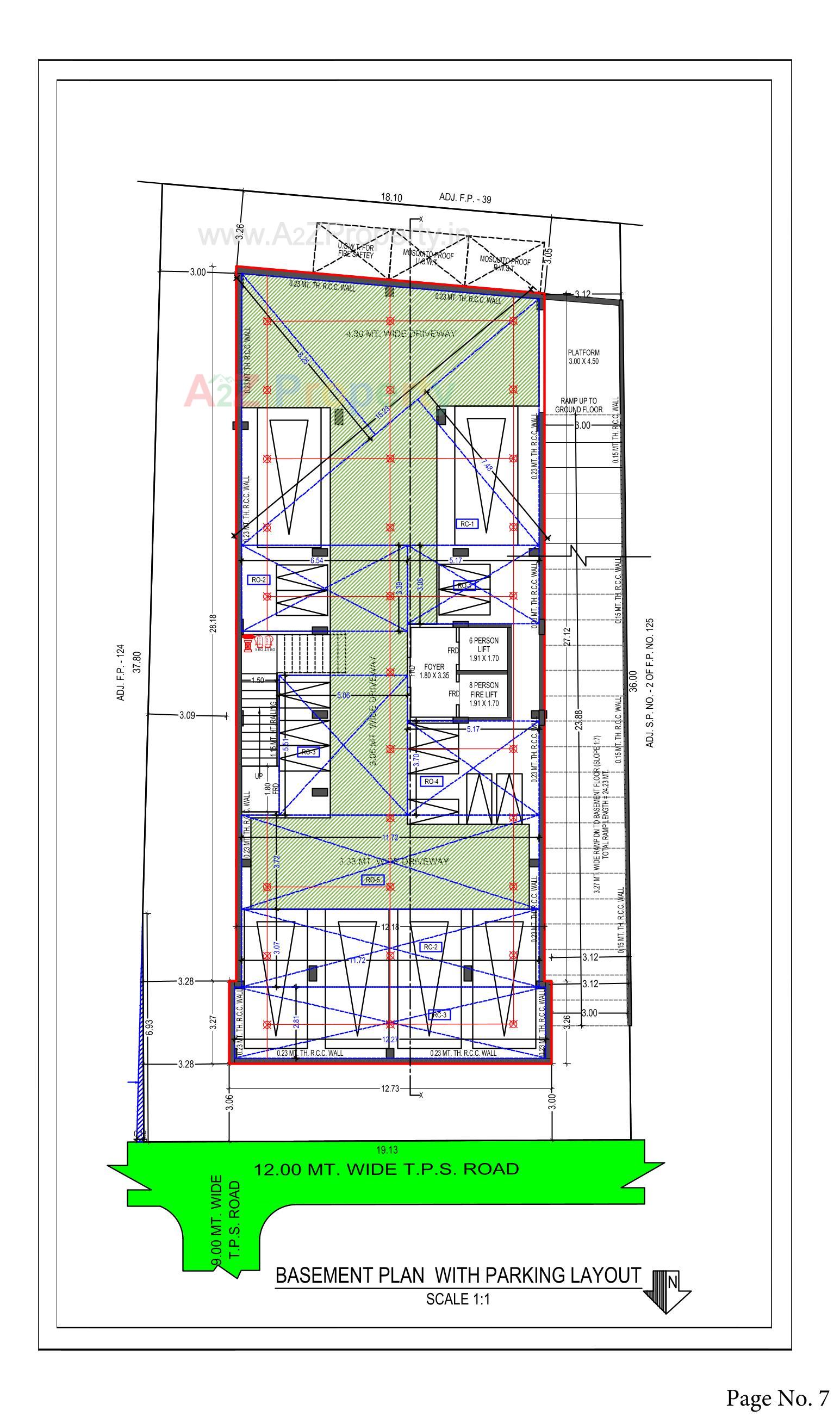 Layout of real estate project Kushal Apartment located at Vastrapur , Ahmedabad, Gujarat