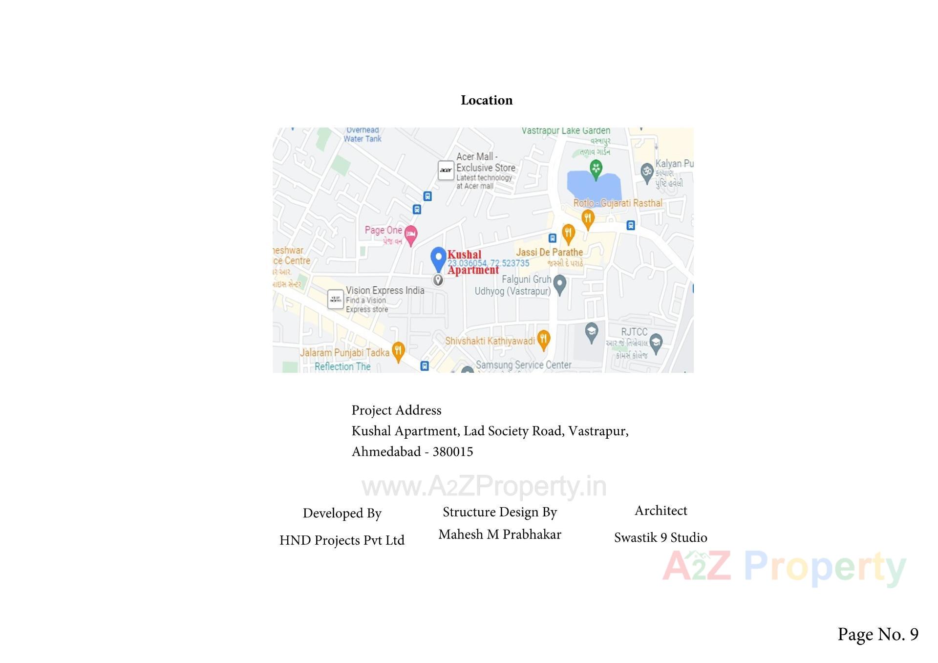  of real estate project Kushal Apartment located at Vastrapur , Ahmedabad, Gujarat